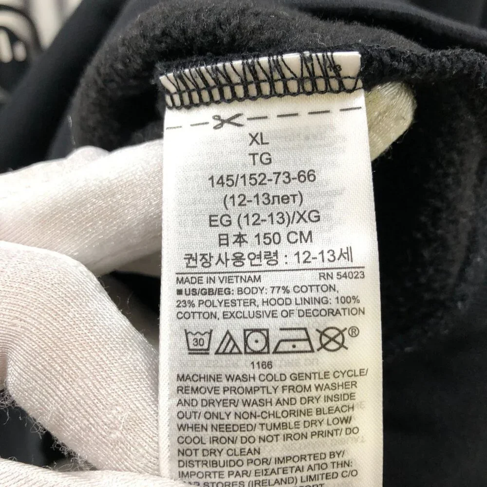 Gap Boys XL (12) Star Wars Hoodie Sweatshirt Black Pullover‎ Fleece
